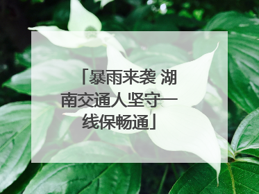 暴雨来袭 湖南交通人坚守一线保畅通